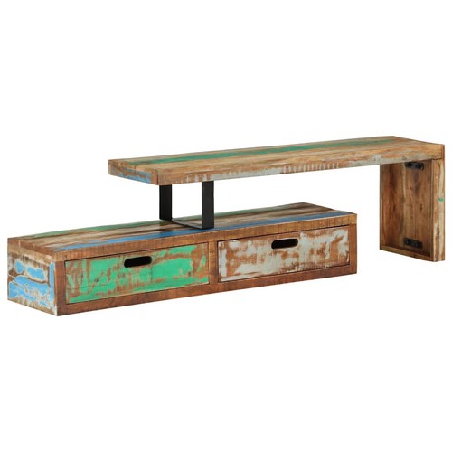 Solid acacia wood stand - wood, tv