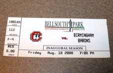 Chattanooga Lookouts 8/18/2000 MiLB Ticket Stub vs Birmingham Barons