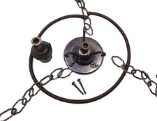 3 Hook Ceiling Pendant + Chains With Flex, Lamp Holder And Screws Antique Brass