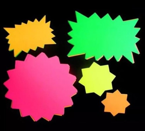 Neon cards fluorescent stars - cards,