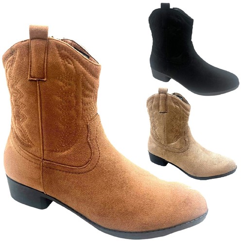 Ladies womenfaux suede western - ladies,
