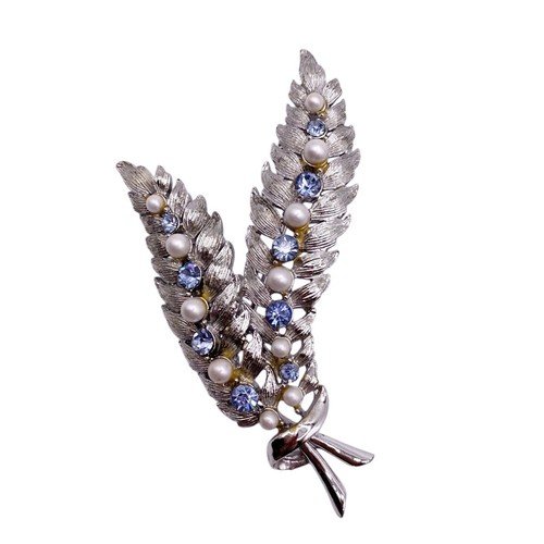 Vintage coro blue rhinestones - vintage,