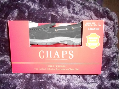 Chaps mens black genuine suede - black,