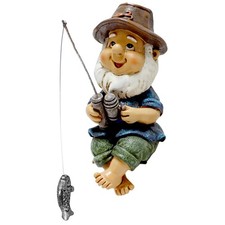 Funny Fishing Gnome Statue