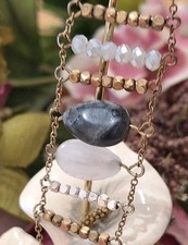 WS long copper tone chain