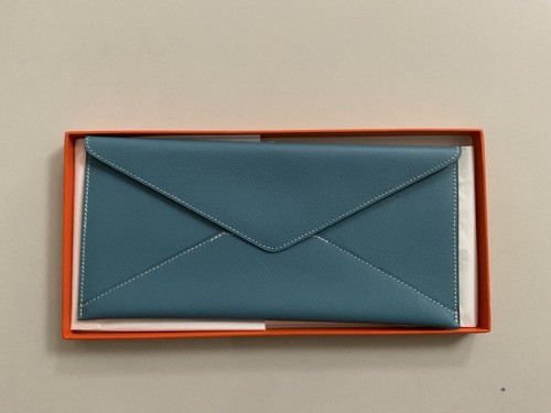 Hermes envelope leather blue - hermes,