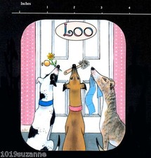 Greyhound Dog art painting Loo Toilet door laminated sign by Suzanne Le Good