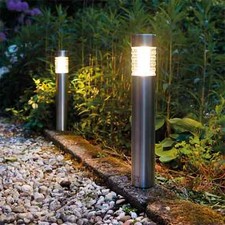 2x LED Solar Post Lights Outdoor Garden Solar Lights Pathway Patio Lighting