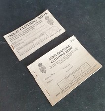 WW2 British Home Front Pair of Clothing Coupon Ration Books for Years 1942-43