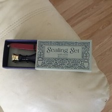 Personal Seal Set Letter G - Stuart Houghton - Wax Stamp - blue glass handle