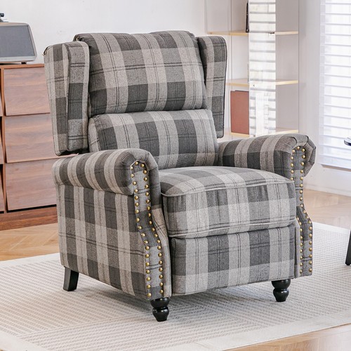 High wing back - high, tartan