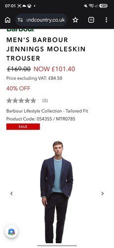 Barbour mens suit moleskin - barbour,