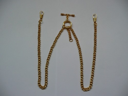 Unusual double albert - albert, gold