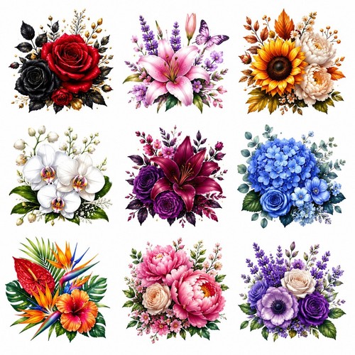 Colourful vibrant flowers - vibrant,