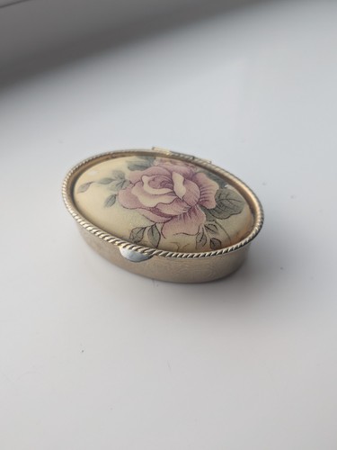 Vintage oval pill box - vintage,