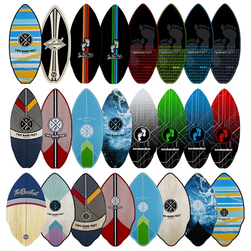 Two bare feet skimboards for - two,