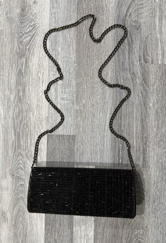 Black beaded starlet clutch - beaded,