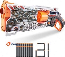 XShot Skins Lock Blaster by ZURU with 16 Darts Rotating Barrel, Air Pocket Dart