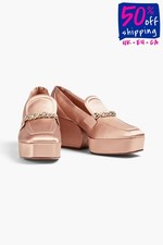 RRP€550 ZIMMERMANN Crecent Satin Loafer Shoes US9 UK7 EU40 Chain Made in Italy