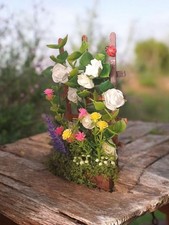 Large Dolls House Trellis Box With Flowers Hand Made UK