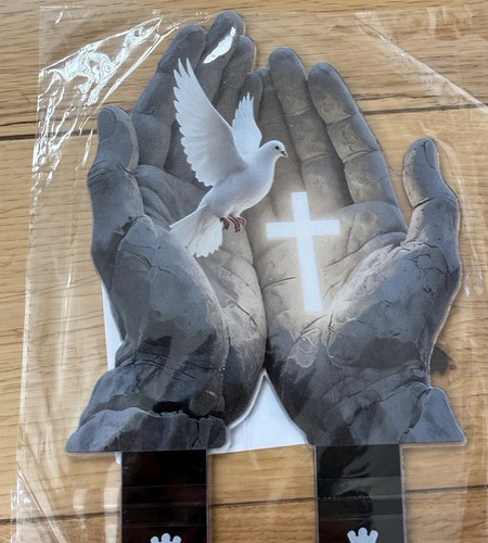 Praying hands cross - hands, white