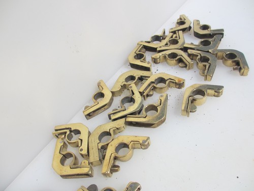 Antique brass stair rod clips - brass,