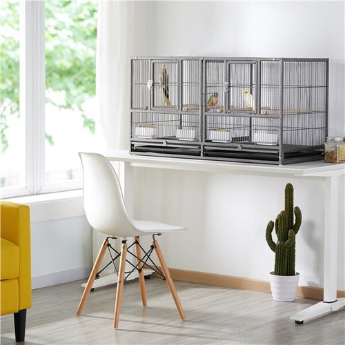 Wide bird cage divided - divided, breeder
