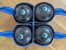 4 x Henselite Emerald Size 2 Bowl Bowling Woods Balls Lawn Bowls & Carrier