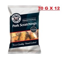 MS Midland Snacks Traditional Pork Scratching 70g x 12 Packs - Great Taste
