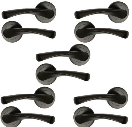 Matt black twirl lever rose - matt,