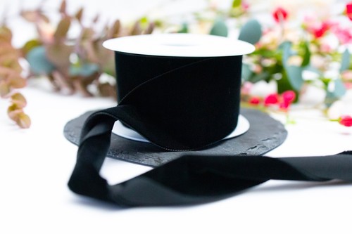 Black velvet ribbon - velvet,