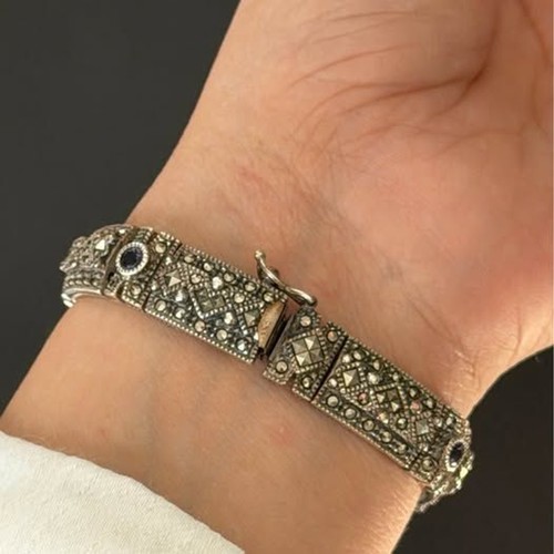 Sterling silver marcasite - silver, &