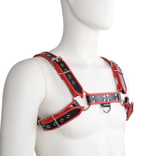 Men leather chest strap - leather, body