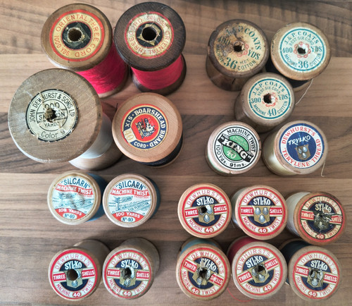 Vintage wooden bobbins - vintage,