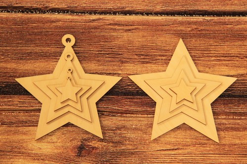 Wooden mdf stars christmas - wooden,