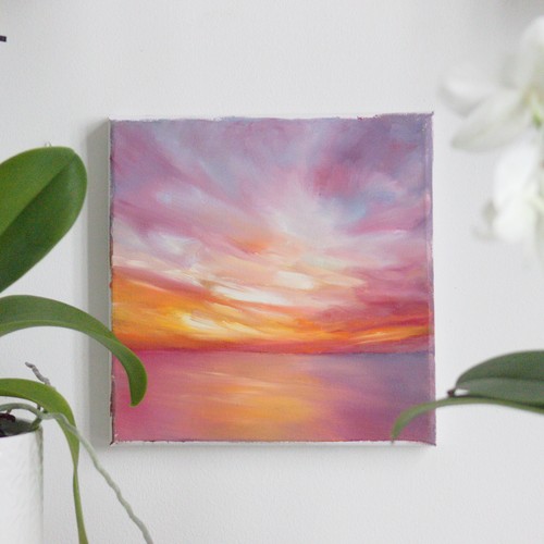 Sunset painting original oil - sunset,