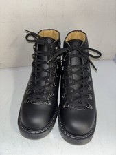Solovair Black Greasy Leather Urban Hiker Boots Size 8 New 728