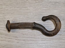 Old Plant Wall Hook Porch Ceiling Barn Hanger Rustic Vintage Wrought Iron Peened