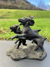 J. Spouse – Two Spaniels Playing – Signed - Bronze Figurine -Heredities