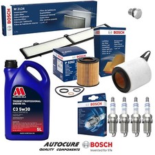 FOR BMW 3 SERIES 320I SE E90 PETROL BOSCH FILTER SERVICE KIT 5L & SPARK PLUGS