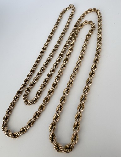9ct gold rope chain necklace - 9ct,