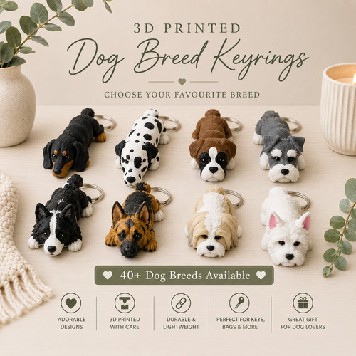 Printed dog breeds - breeds, flexi
