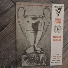 VERY RARE 1987 European Cup Gornik Zabrze v Rangers