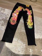 Evisu Black Jeans - Large logo