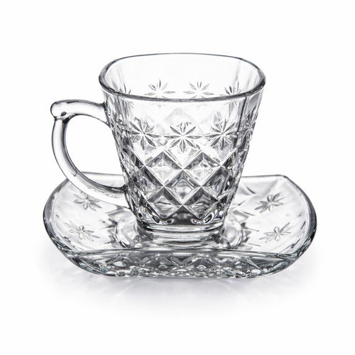 Clear glass tea cup - tea,