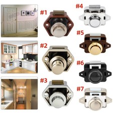5/10/15x Push Button Catch Lock Door Cabinet Drawer Campervan Pop Up Latch Knob