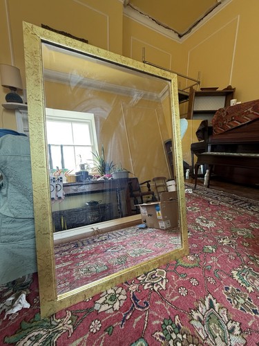 Large vintage gold wall mirror - vintage,