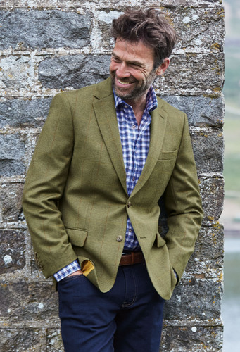 Mens olive green - check, pure