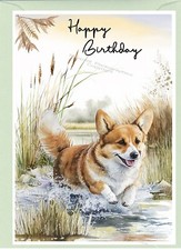 Corgi Dog Birthday Card (6" x