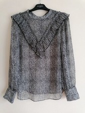 Mint Velvet Grey Blouse UK 16 Sheer